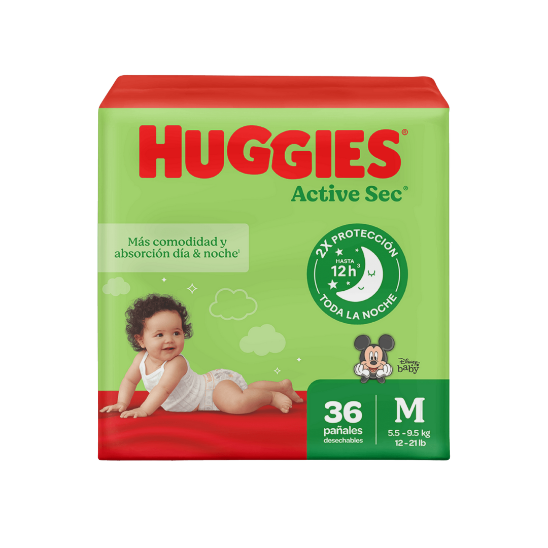 Huggies Active Sec Baby Diapers Size M/2 (36 count) by Farmacias Savia