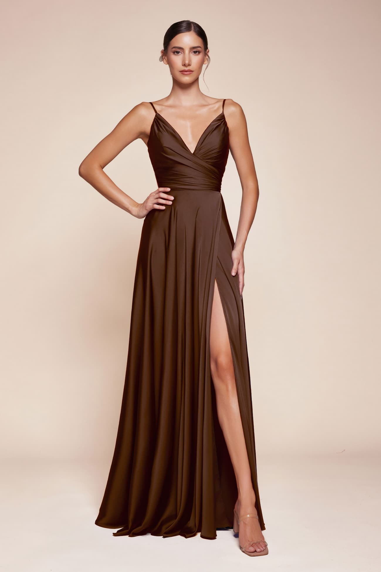 Cinderella Divine 7485C Sweetheart Neckline Soft Satin A-Line Formal Dress by DiscountDressShop