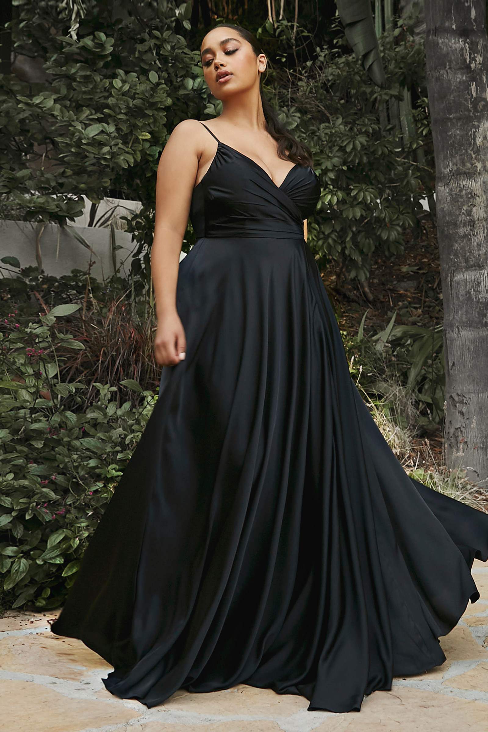 Cinderella Divine 7485C Sweetheart Neckline Soft Satin A-Line Formal Dress by DiscountDressShop
