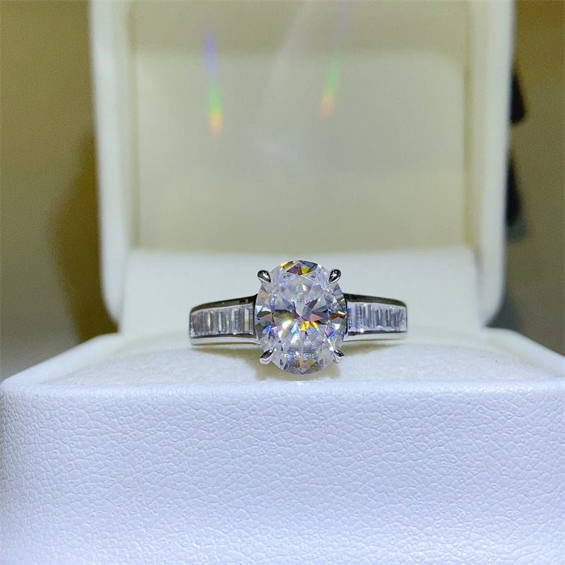 3 Carat Oval-Cut Sparkala™ Pure Sterling Silver Ring by Sparkala