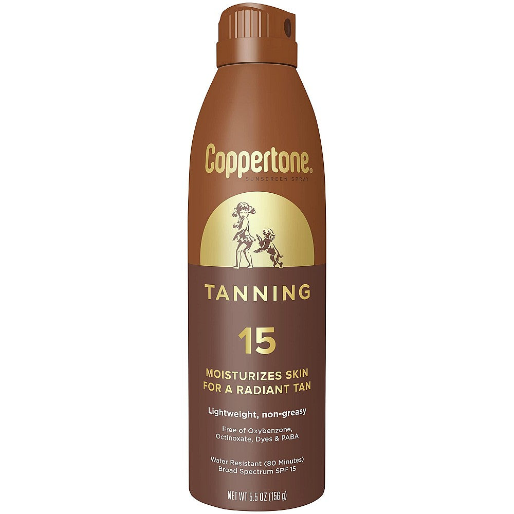 Coppertone Tanning Defend & Glow Sunscreen Continuous Spray Broad Spectrum SPF 15, 5.5 Ounces by Pasteur Pharmacy