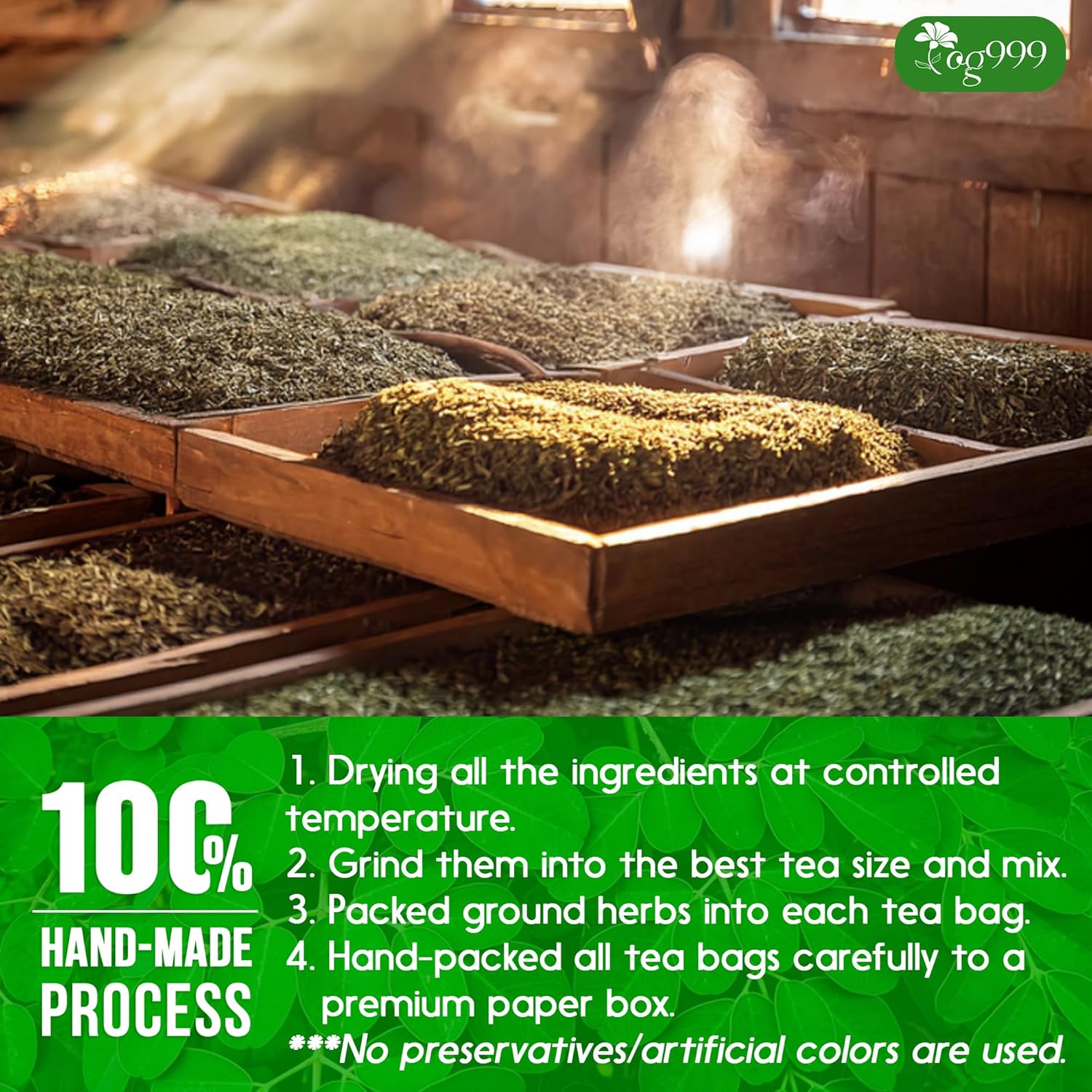 Super Moringa Herbal Tea, Improve Digestion, Support Brain, Weight, Skin and Sleep, Eco-Conscious Tea Bags by FreshDrinkUS - Natural and Premium Herbal Tea