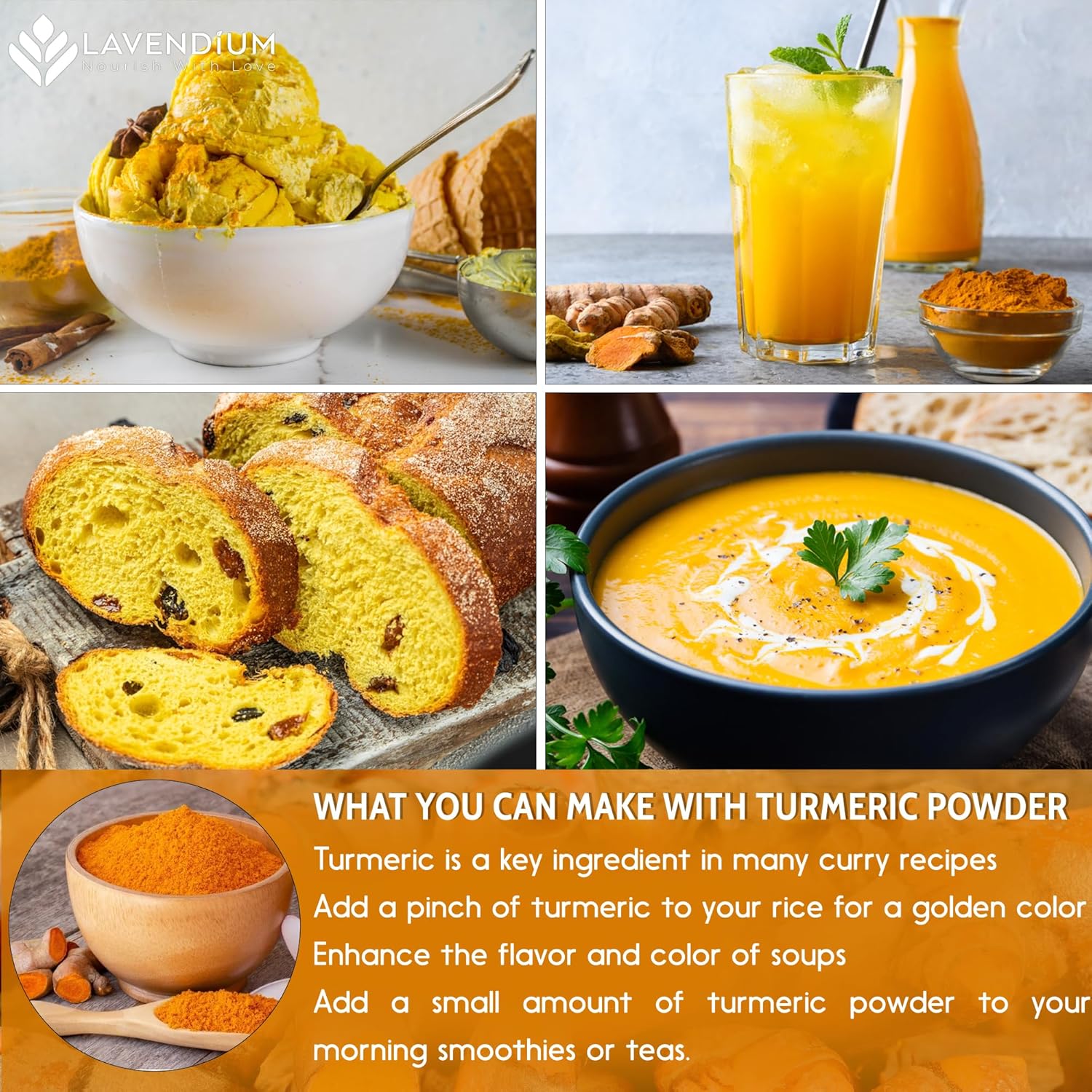 Turmeric Powder, 100% Natural & Pure, Ground, Seasoning Root Powder, No Additives, No Gluten, Vegan by FreshDrinkUS - Natural and Premium Herbal Tea