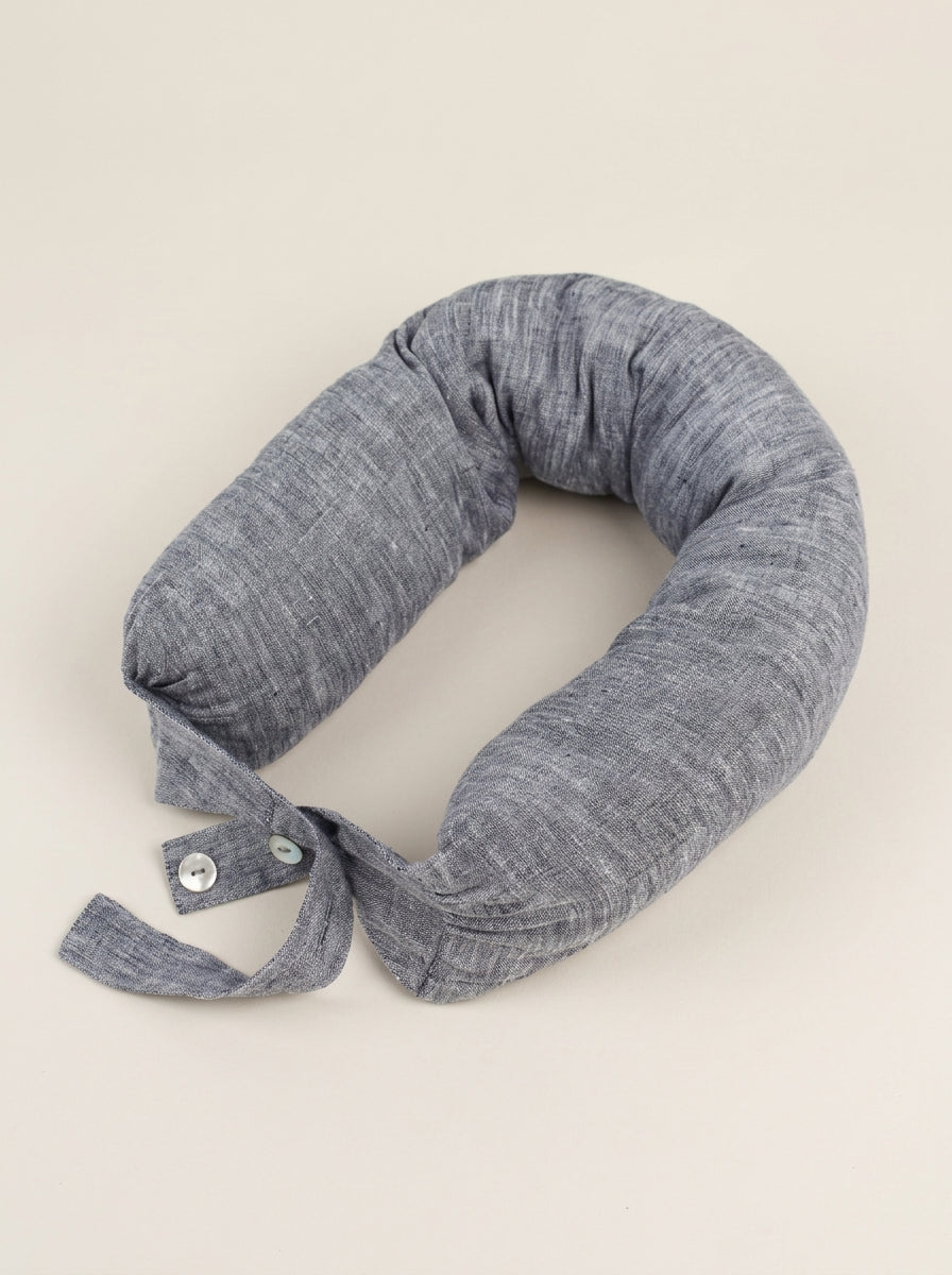 Linen Adjustable Neck Support Travel Pillow by LINTICO