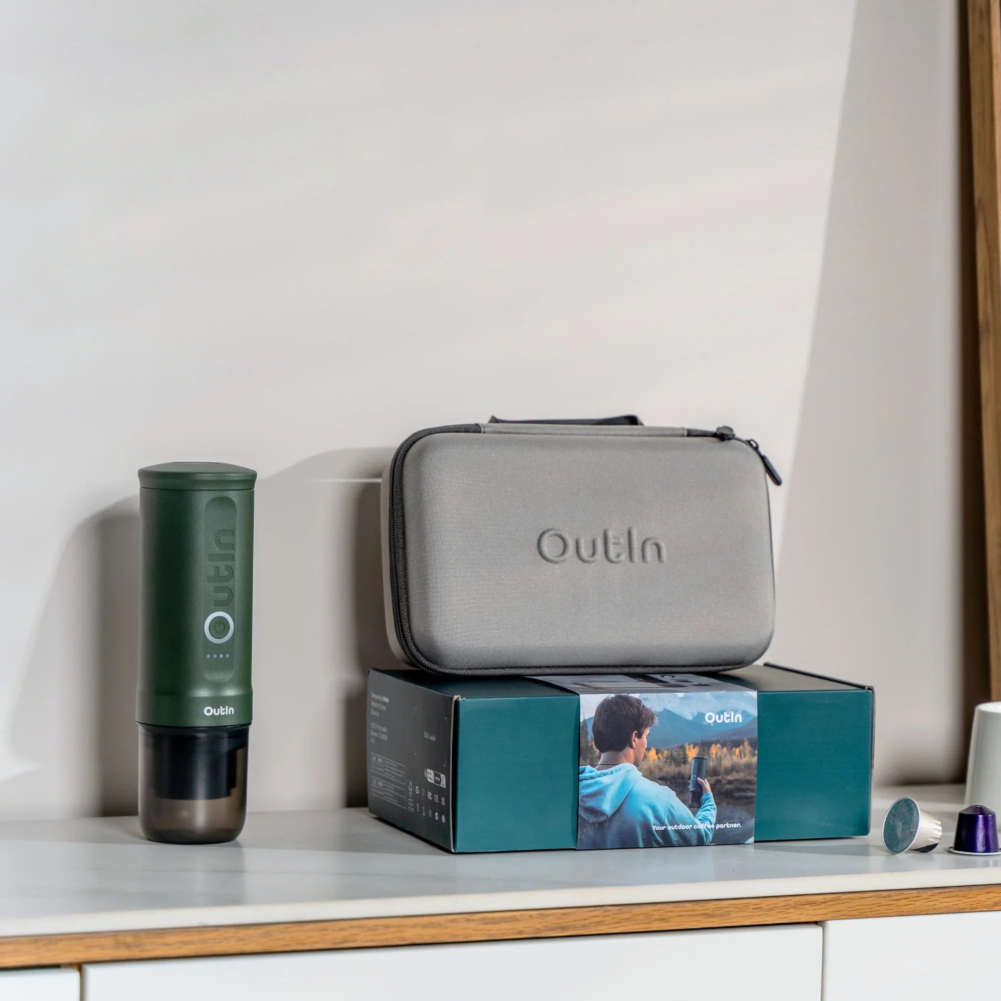 Traveler Espresso Gift Set (Forest Green) by OutIn