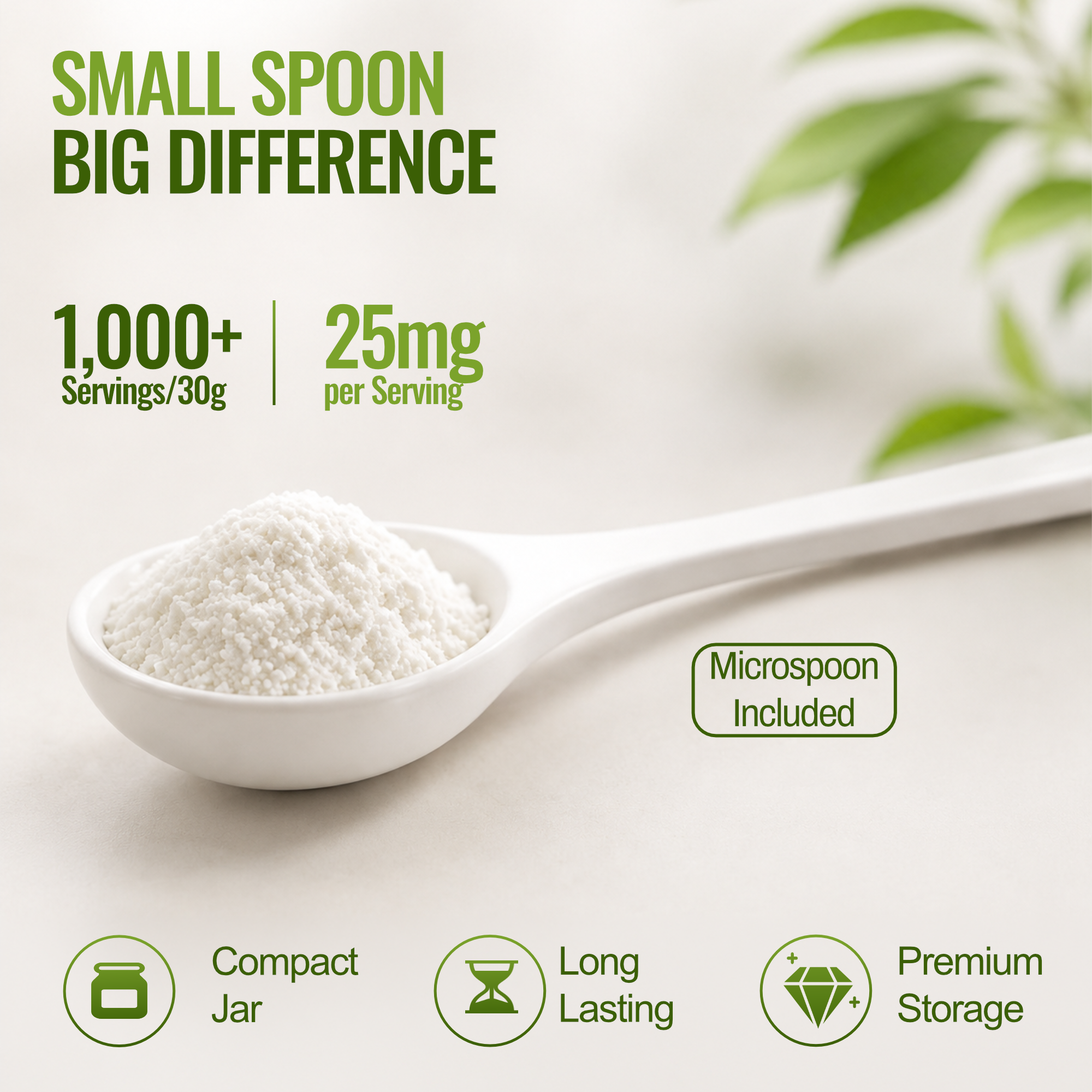 Stevia Reb M powder, (Reb-M | Rebaudioside M), 60 grams | 2,000 servings, Puriva Nutrition by Puriva Nutrition