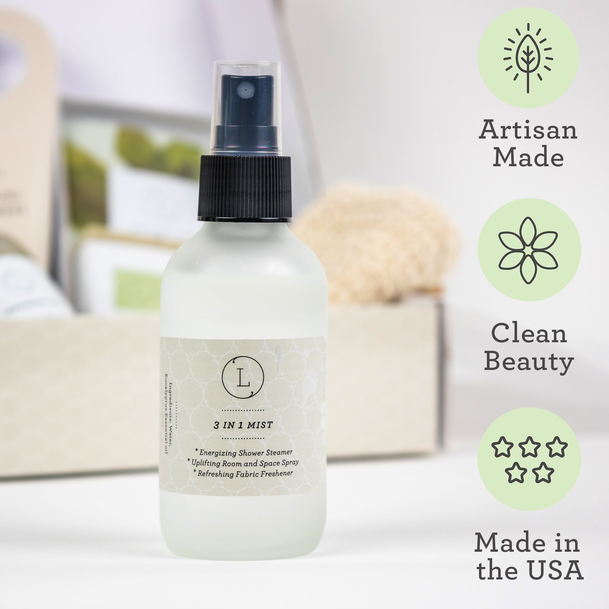 The Ultimate Lizush Natural Spa Experience –4 Piece Artisanal Wellness in a Gift Box by Lizush