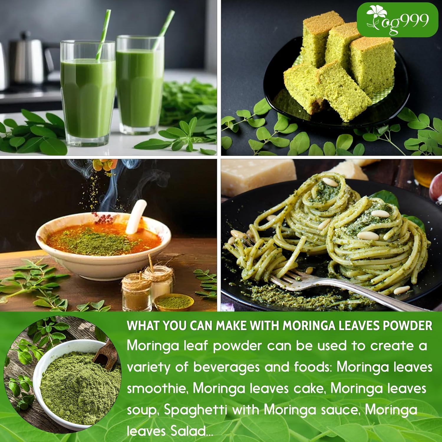 Premium Moringa Leaf Powder, 100% Natural and Pure from Moringa Leaves, No Additives, No Gluten, No Sugar, Vegan by FreshDrinkUS - Natural and Premium Herbal Tea