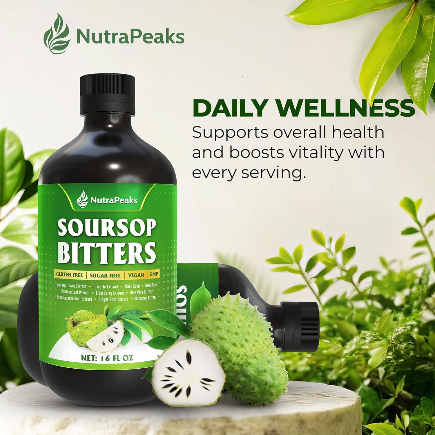 Soursop Bitters Liquid – Herbal Detox Formula with Soursop, Turmeric, Moringa & Black Seed by FreshDrinkUS - Natural and Premium Herbal Tea