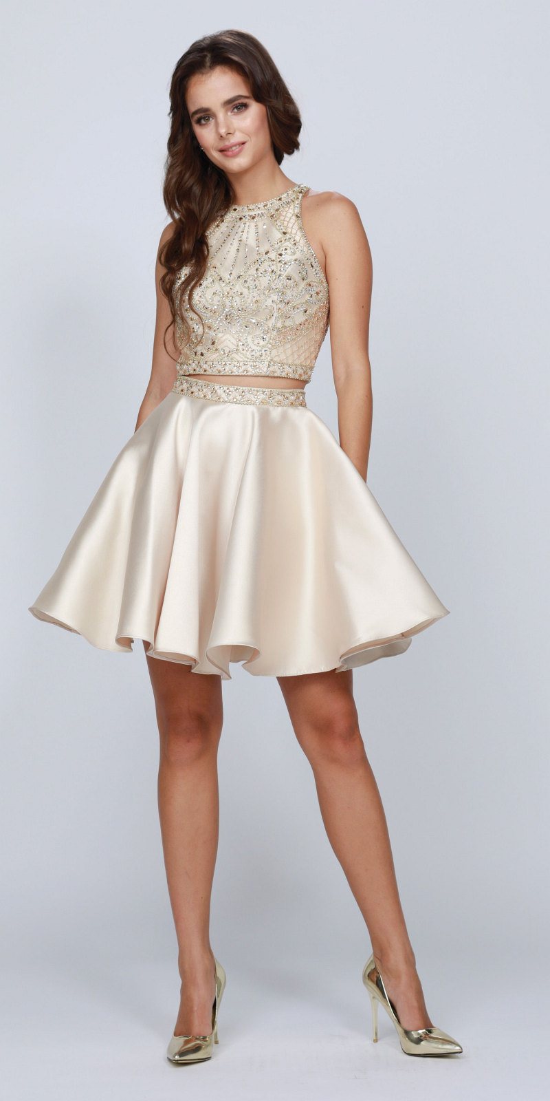 Juliet 811 Two-Piece Short Dress Cut-Out Back by DiscountDressShop
