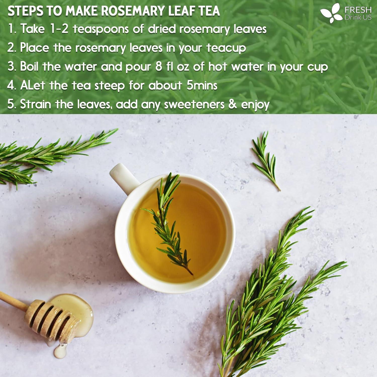 Premium Rosemary Leaves, Tea Bags, Powder, 100% Natural & Pure from Dried Rosemary Leaves, No Additives, No Caffeine, Vegan. Dried Rosemary Herb, Perfect for Seasoning, Spice Blends for Grilling & Cooking by FreshDrinkUS - Natural and Premium Herbal Tea