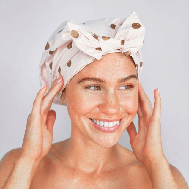 KitSch Elevated Shower cap Blush Dot by Pasteur Pharmacy