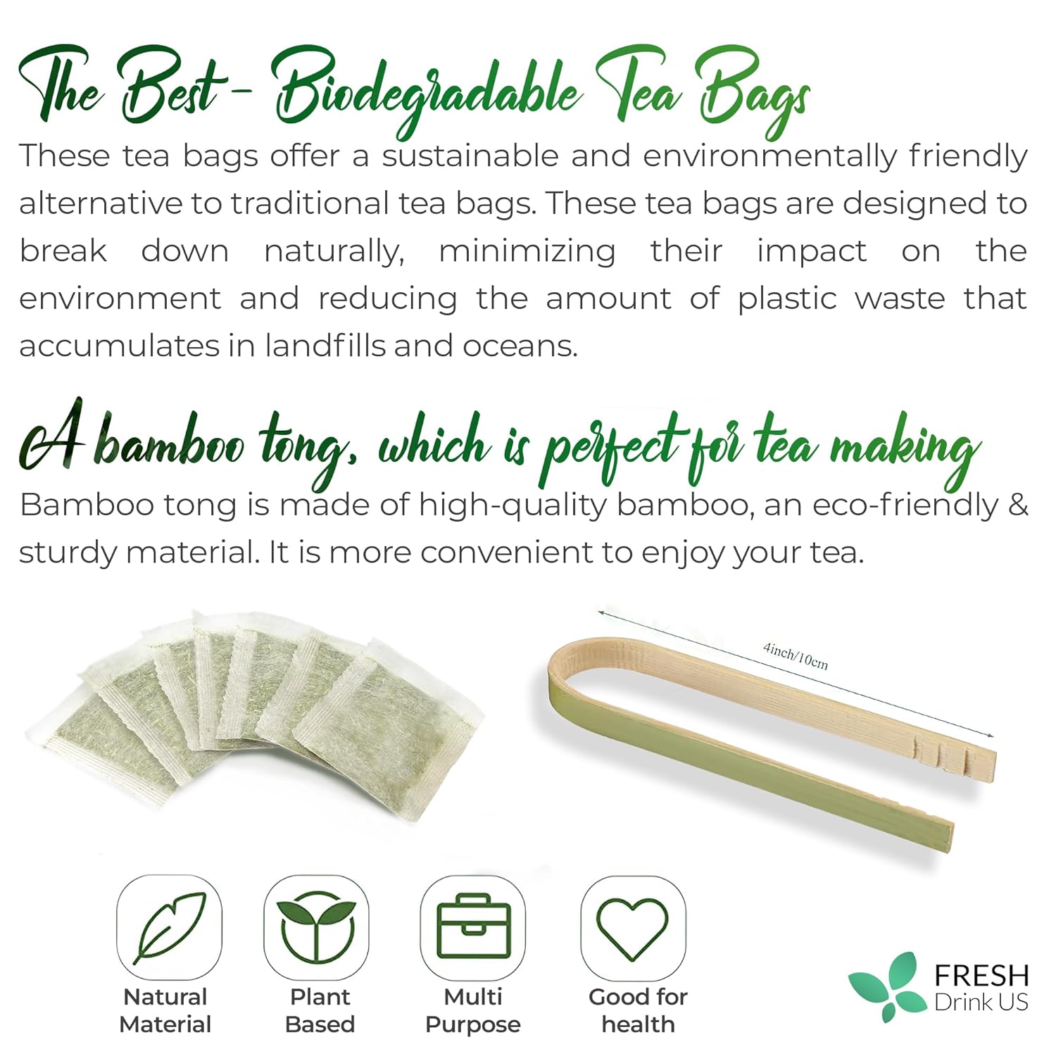 Sage Leaf Tea Bags, 100% Natural & Pure from Sage Leaves. Loose Leaf Sage Herbal Tea. Sage Leaf Tea. Made with Natural Material Tea Bags. No Sugar, No Caffeine, No Gluten, Vegan. by FreshDrinkUS - Natural and Premium Herbal Tea