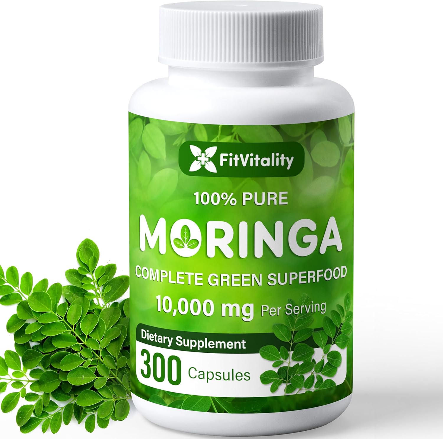 Moringa Capsules|300 Capsules|Moringa Oleifera|10,000mg by FreshDrinkUS - Natural and Premium Herbal Tea