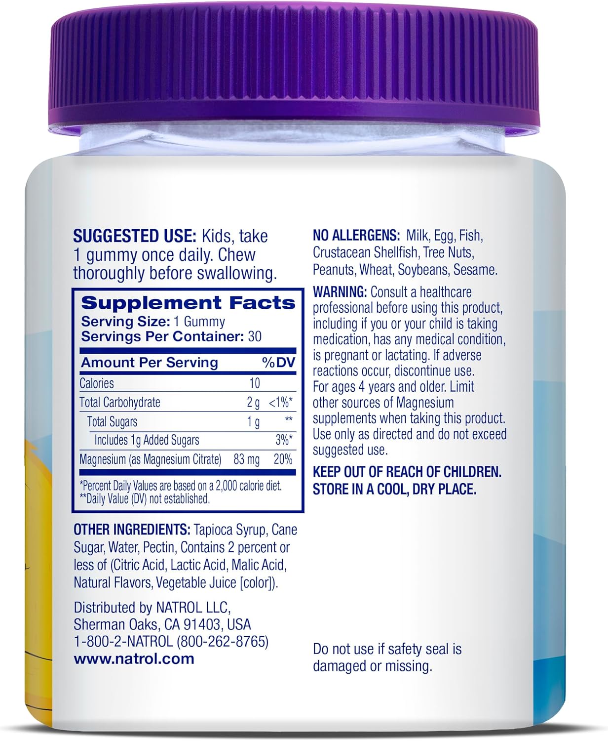 Natrol Kids Calm/Mood Magnesium Gummies – Razzilicious – 30 Count