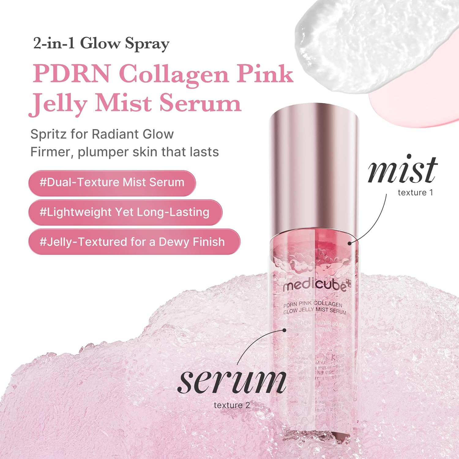Medicube PDRN Pink Collagen Glow Jelly Mist Serum by AsiaBeautyMall