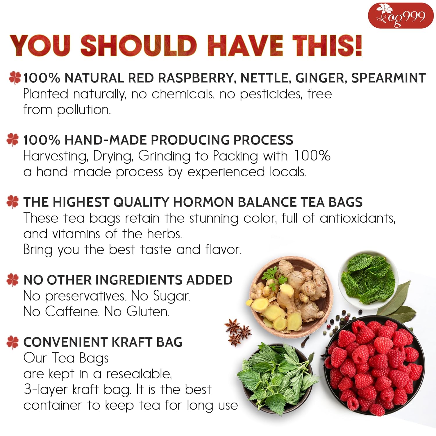 Hormone Balance Natural Menstrual Cycle Support Tea by FreshDrinkUS - Natural and Premium Herbal Tea