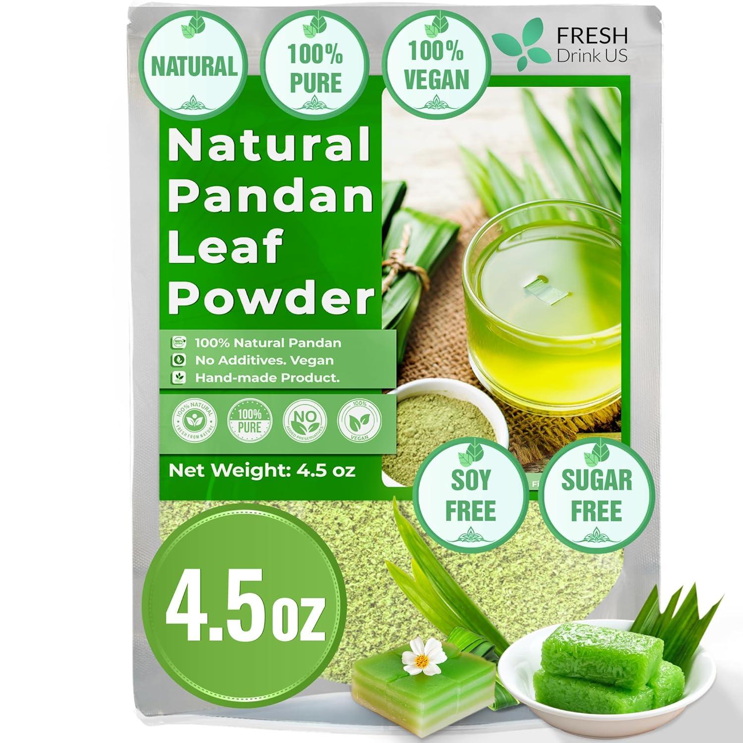 Natural Pandan Leaves Dried, No Additives, No Caffeine, Vegan by FreshDrinkUS - Natural and Premium Herbal Tea