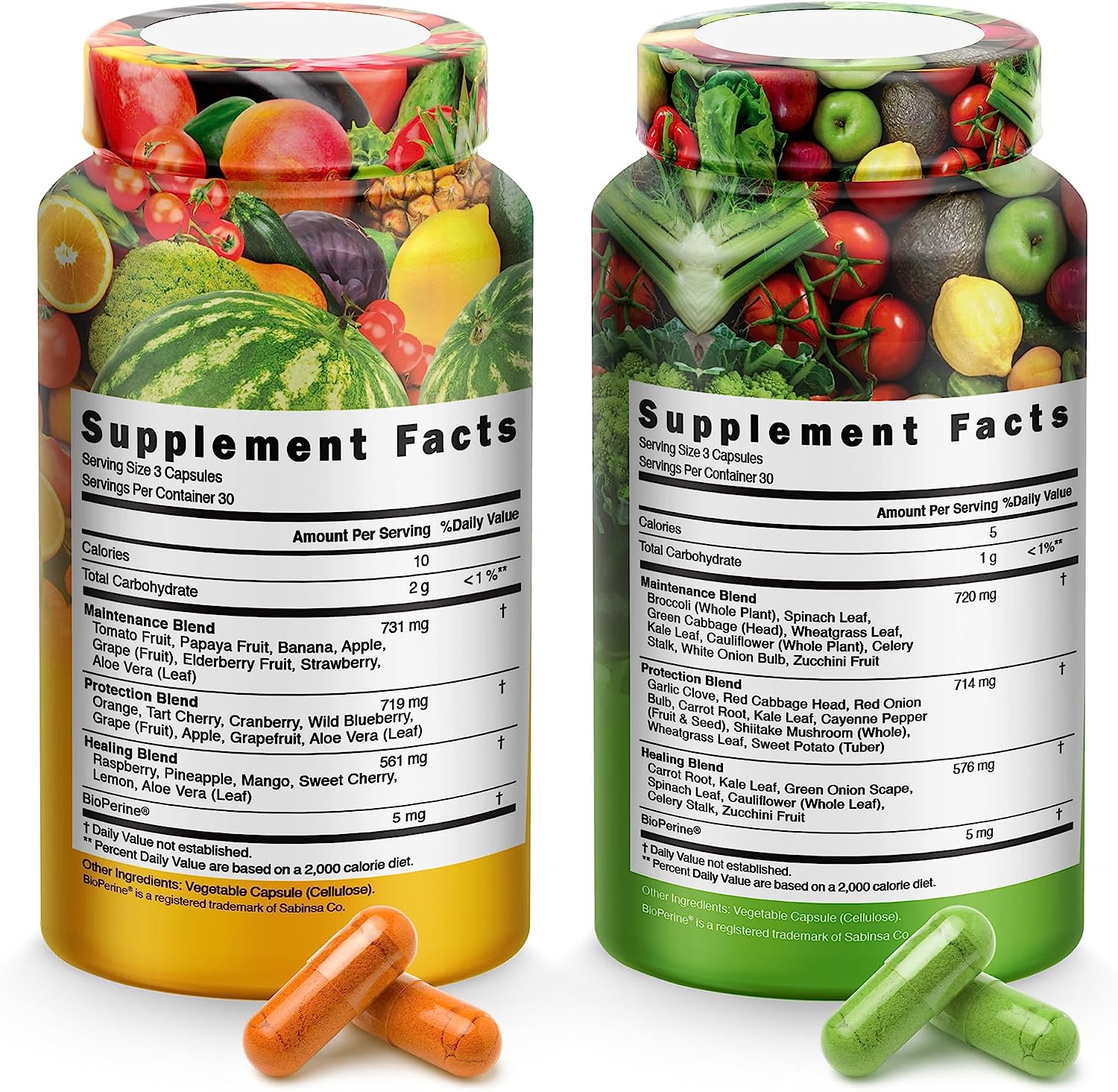 Superfood Fruits and Veggie Capsules - Overall Health and Energy - For Men and Women by The VITAMIZED Shop