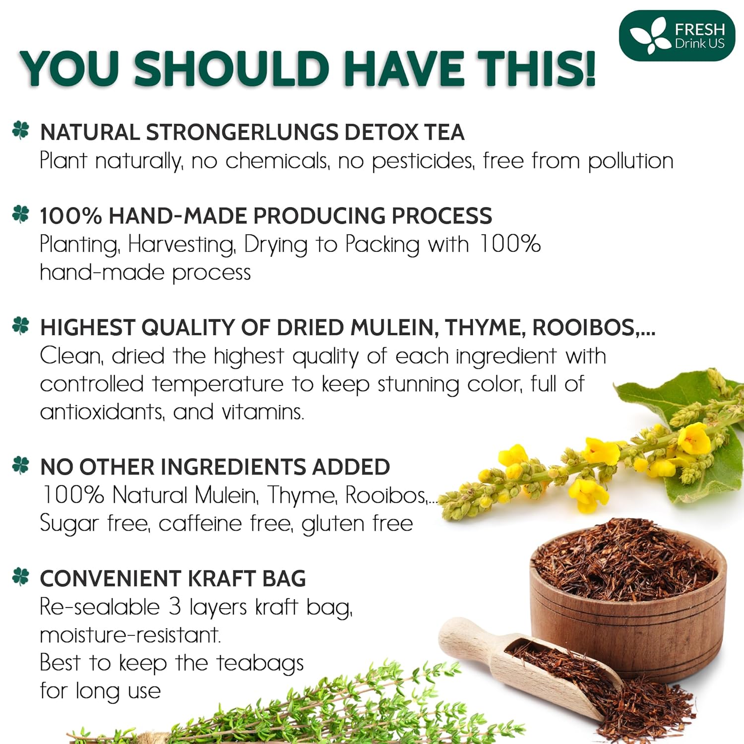 StrongerLungs Tea Bags - Supports Lung Cleanse, Congestion Relief & Mucus Detox by FreshDrinkUS - Natural and Premium Herbal Tea
