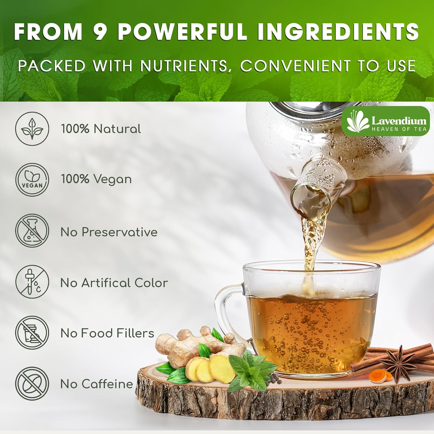SIimming Detox Tea Caffeine Free - Herbal Tea with Chamomile, Hibiscus Tea & Ginger Root by FreshDrinkUS - Natural and Premium Herbal Tea