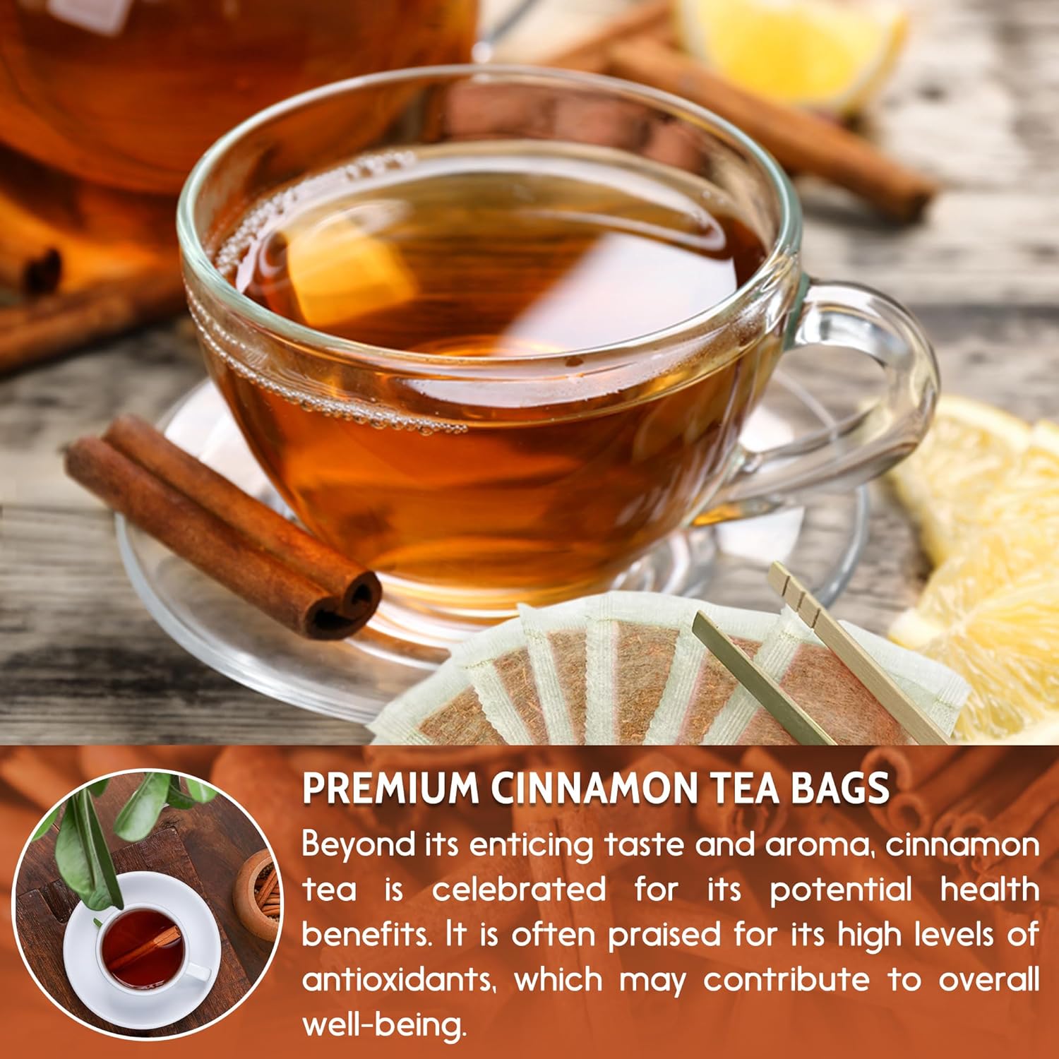 Pure Cinnamon Tea, 100% Natural & Pure Cinnamon. Cinnamon Herbal Tea. Cinnamon Stick Herbal Spice Tea. No Sugar, No Caffeine, No Gluten, Vegan. by FreshDrinkUS - Natural and Premium Herbal Tea