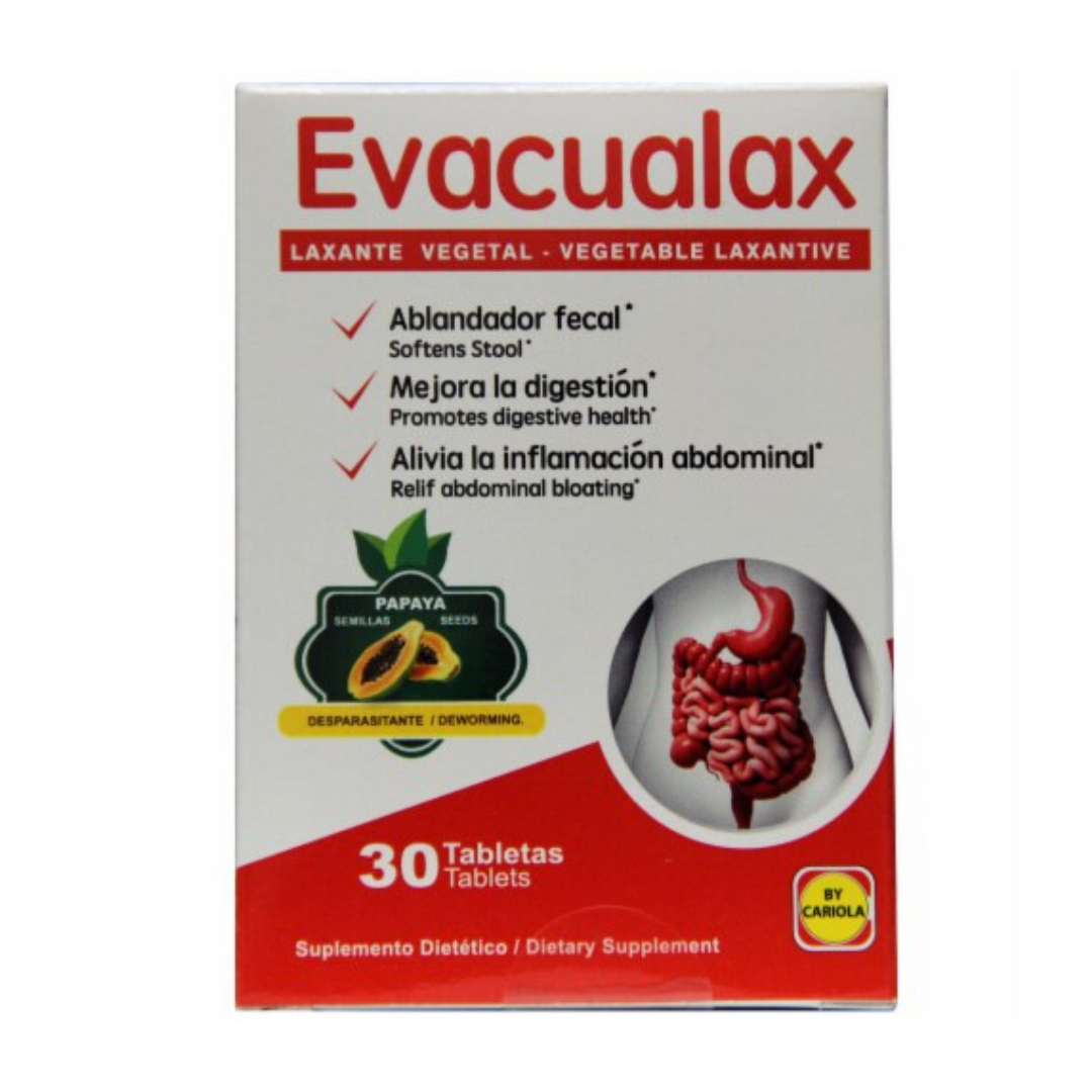 Evacualax Natural Laxative Capsules (30ct) by Farmacias Savia