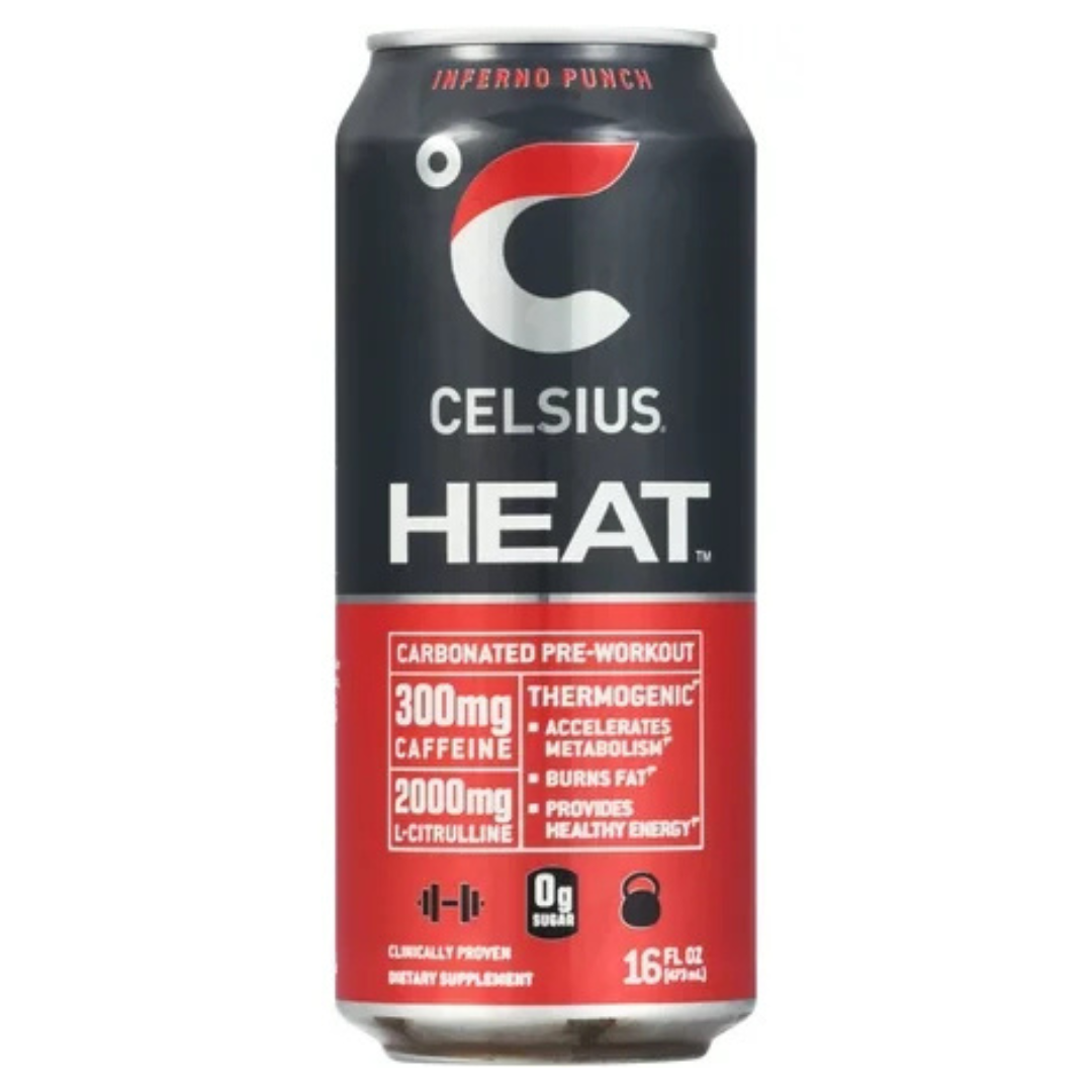 Celsius Heat Inferno Punch Performance Pre-Workout Drink (16oz) by Farmacias Savia