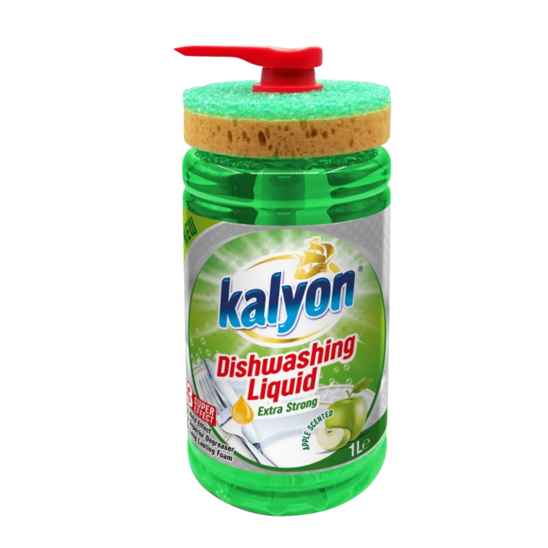 Kalyon Dishwashing Liquid Apple with Sponge 1L by Farmacias Savia