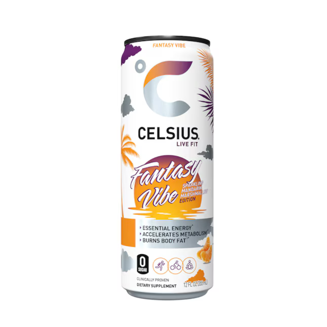Celsius Vibe Fantasy Vibe Mandarin Marshmallow Sparkling Energy Drink (12oz) by Farmacias Savia