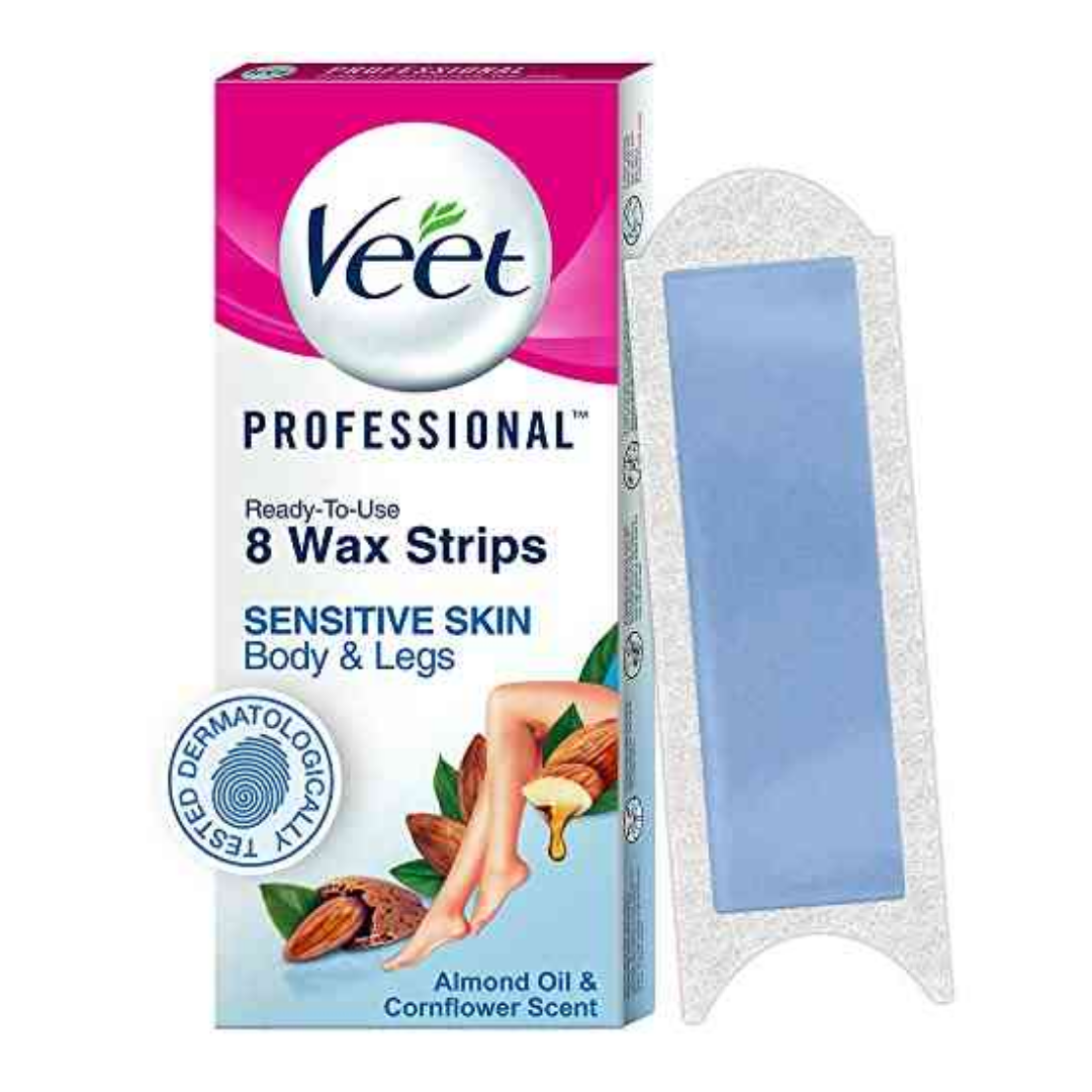 Veet Professional Ready-to-Use Body Wax Strips – Sensitive Skin (8 ct) by Farmacias Savia