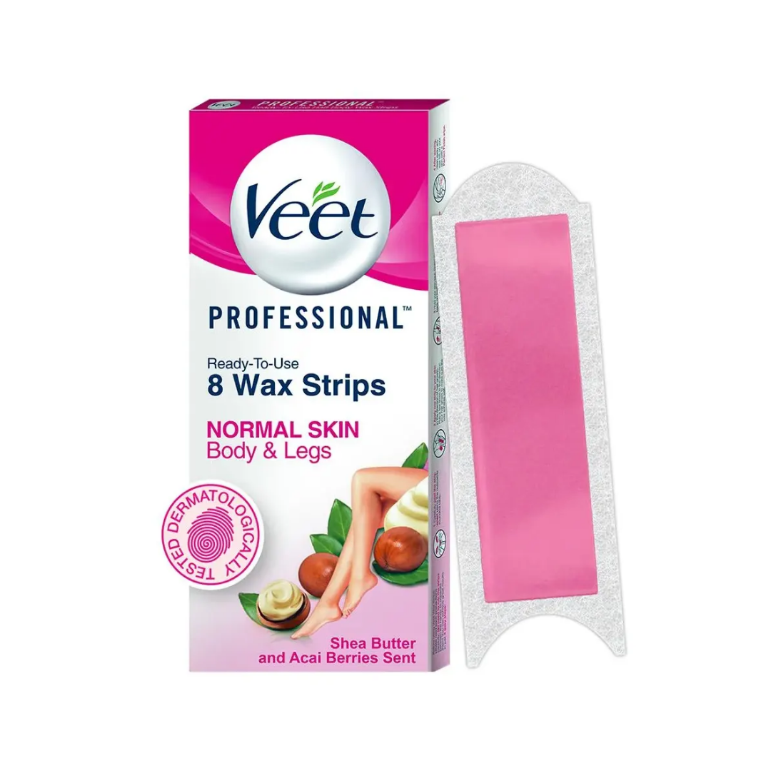 Veet Professional Ready-to-Use Body Wax Strips – Normal Skin (8 ct) by Farmacias Savia