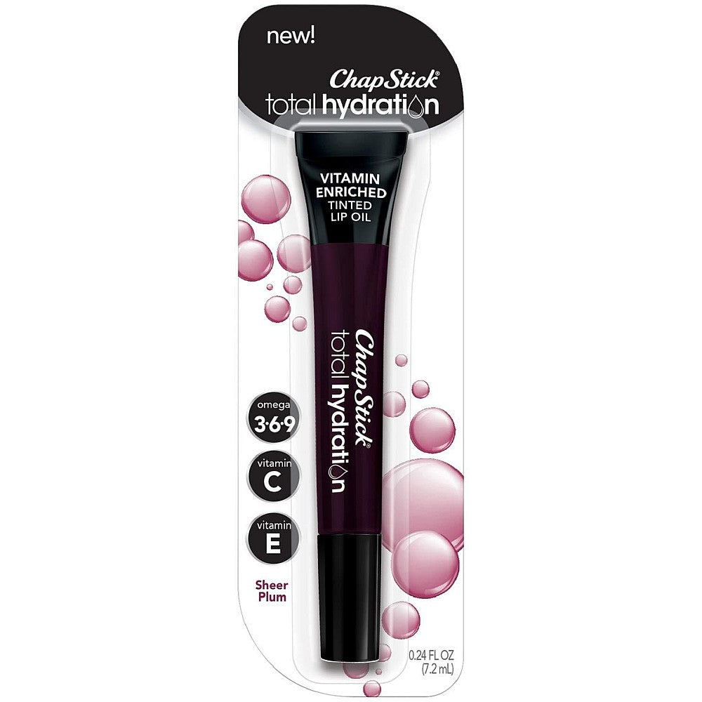 ChapStick Total Hydration Vitamin Enriched Tinted Sheer Plum Lip Oil, 0.24 Oz by Pasteur Pharmacy