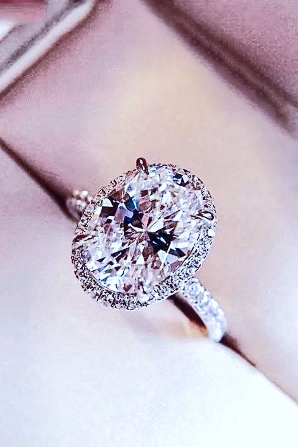 2 Carat Oval-Cut Sparkala™ Ring (Platinum Over Pure Sterling Silver) by Sparkala