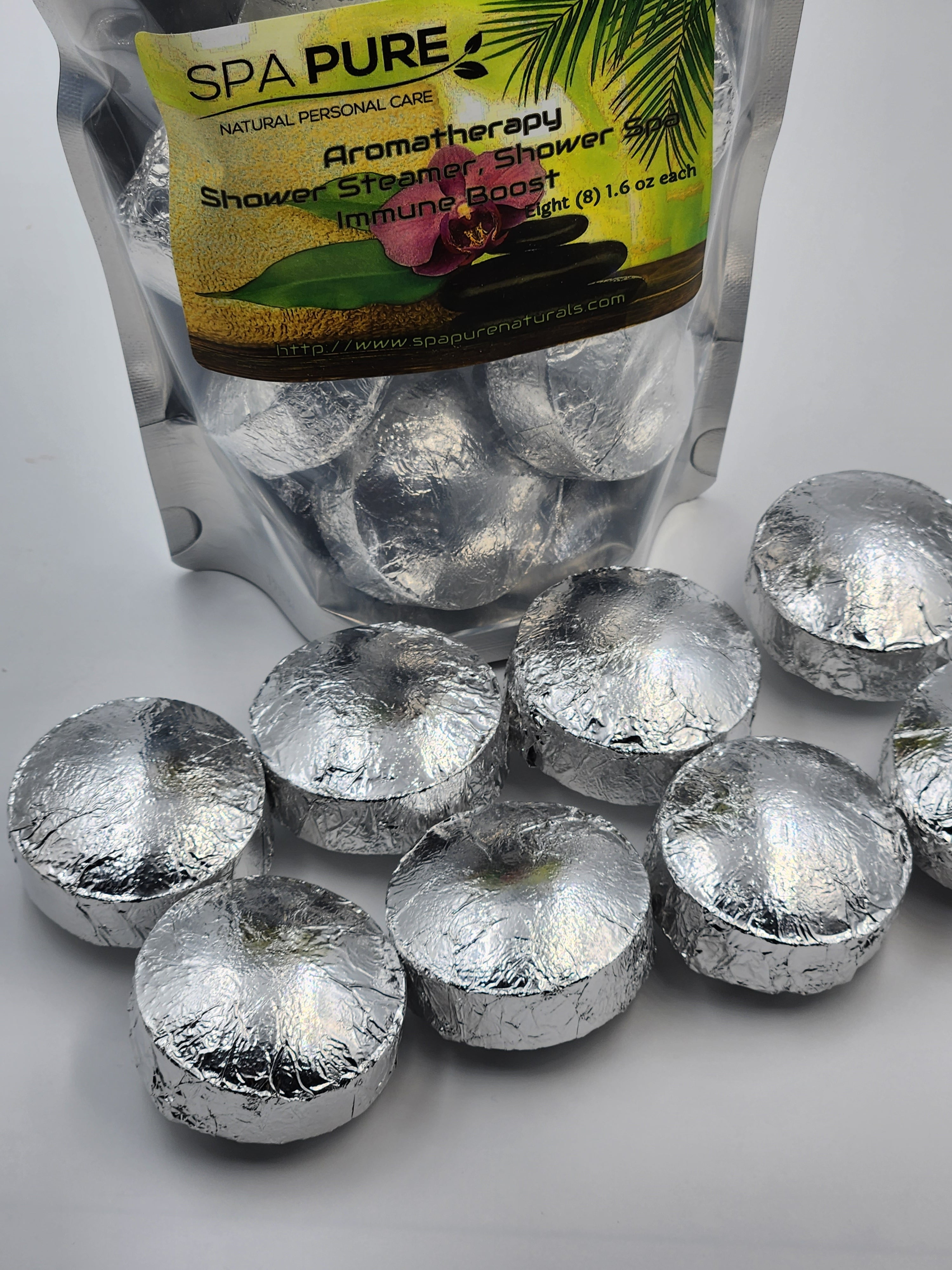 8 Aromatherapy Shower Bombs USA Made, 100% Natural/Organic Essential Oils-Transform your shower-Transform your mood by Spa Pure