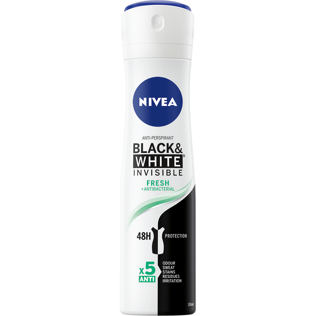 Nivea Invisible Black & White Fresh Anti-Perspirant Deodorant Spray 150ml by Pasteur Pharmacy