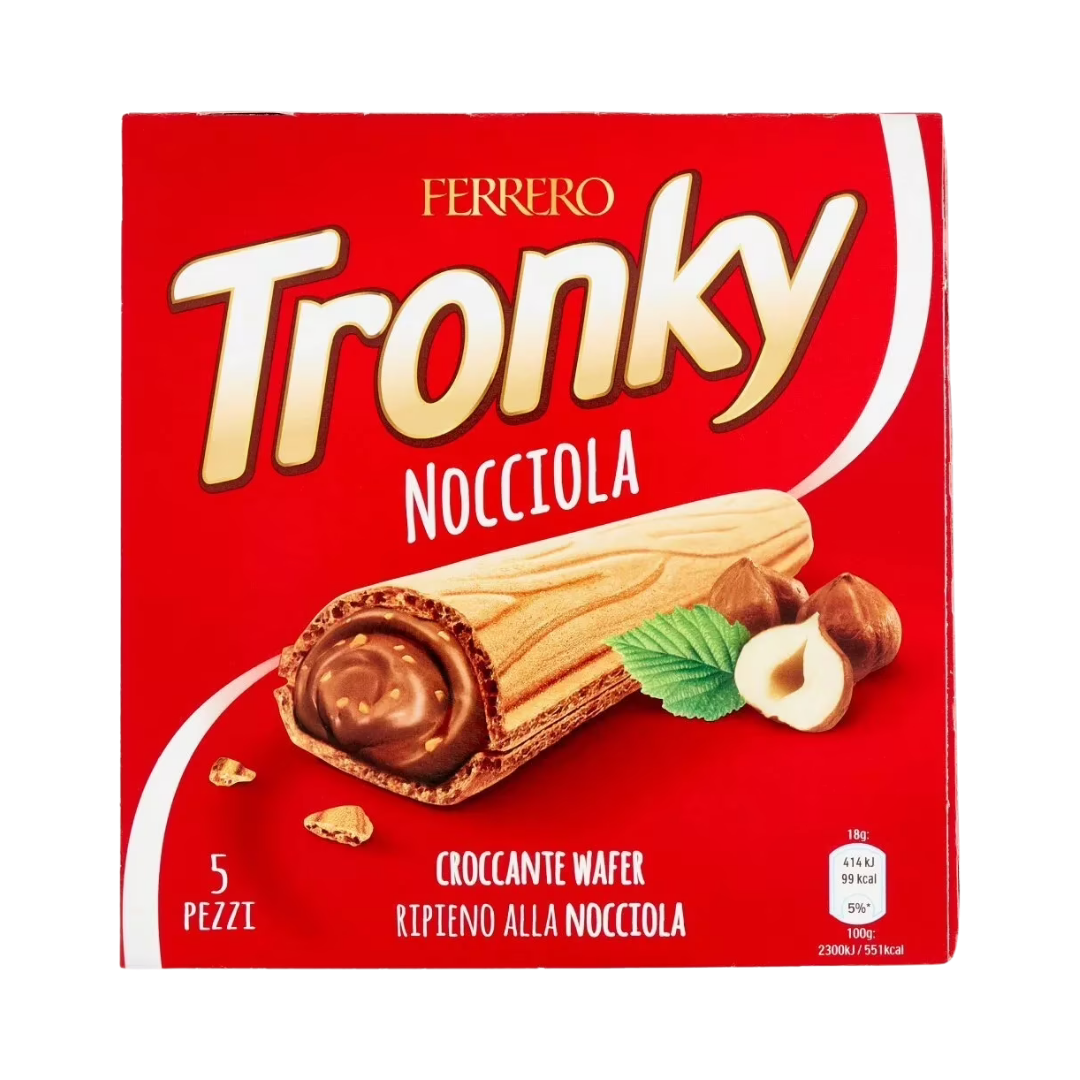 Ferrero Tronky Hazelnut Filled Crunchy Wafer Family Pack (5 count) by Farmacias Savia