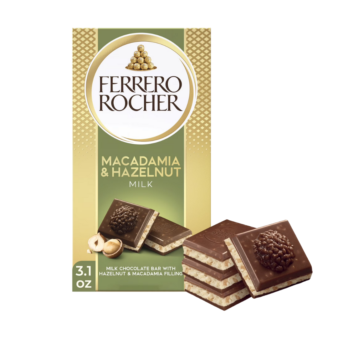 Ferrero Rocher Milk Chocolate Macadamia & Hazelnut Bar (3.1oz) by Farmacias Savia