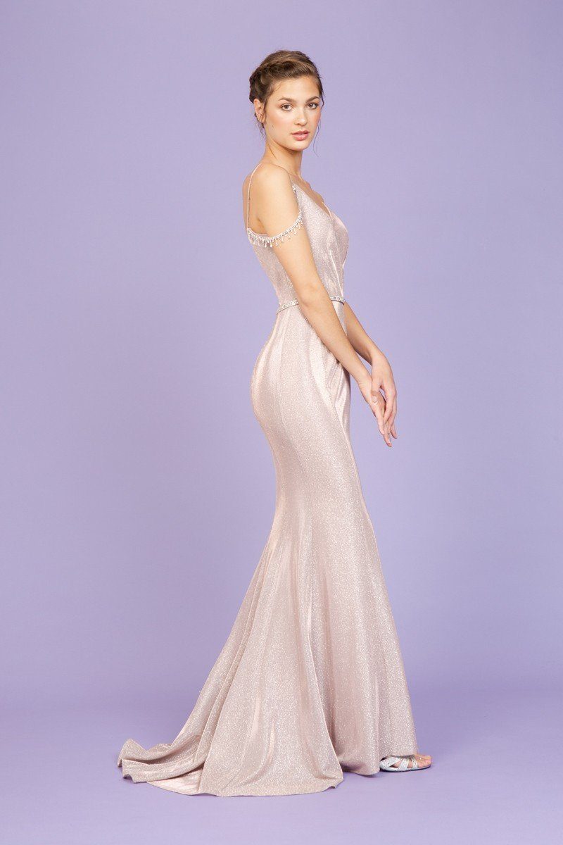 CLEARANCE - Eureka 9811 Cold-Shoulder Mermaid Long Dress (Size L) by DiscountDressShop