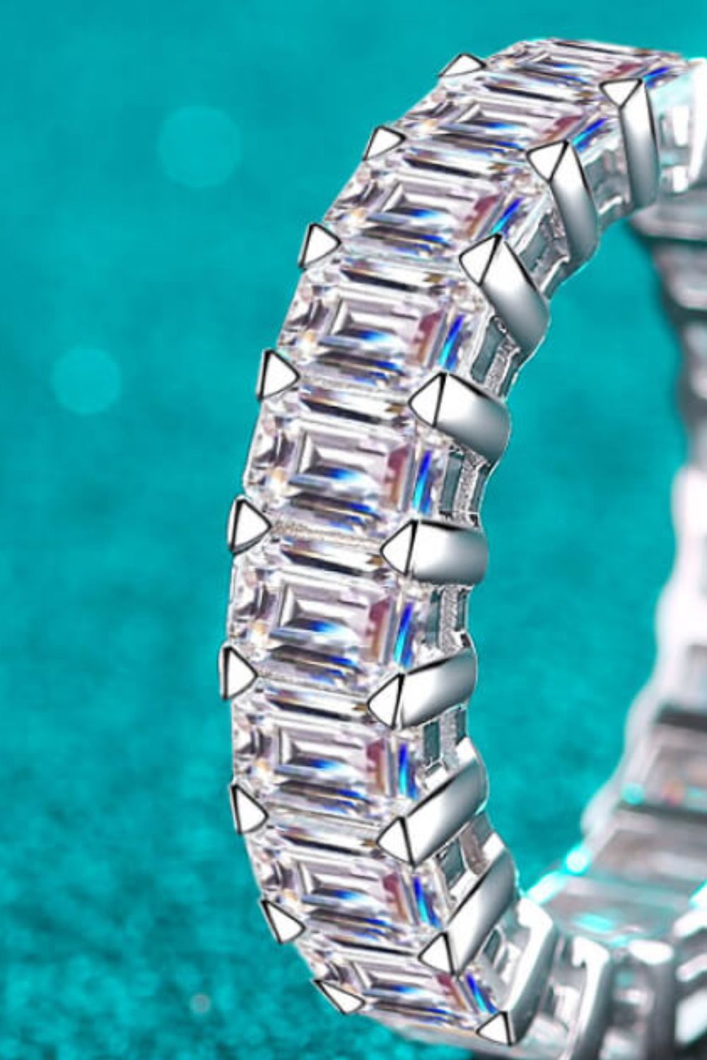 10.5 Carat Sparkala™ Rhodium Over Pure Sterling Silver Eternity Ring by Sparkala