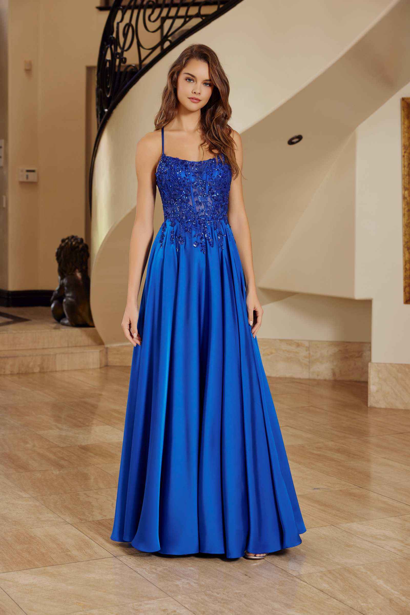 Nox Anabel A1725 Stretch Satin A-Line Dress by DiscountDressShop