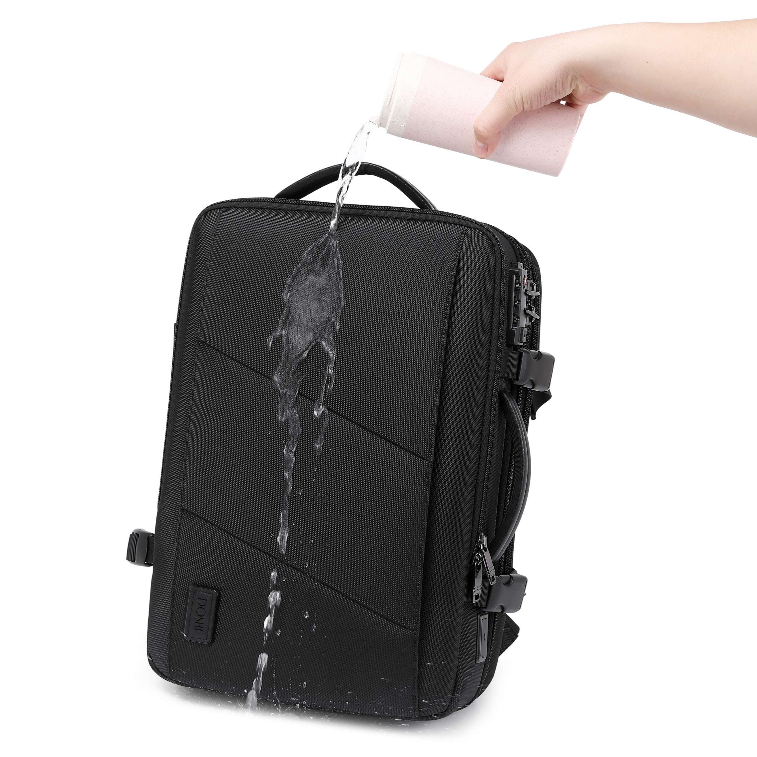 Pro Travel Vegan Backpack 401 - Expandable & Lock by Doshi FCSA