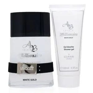AB Spirit Millionaire White Gold By Lomani For Men (2pc Gift Set) by perfumesandrea