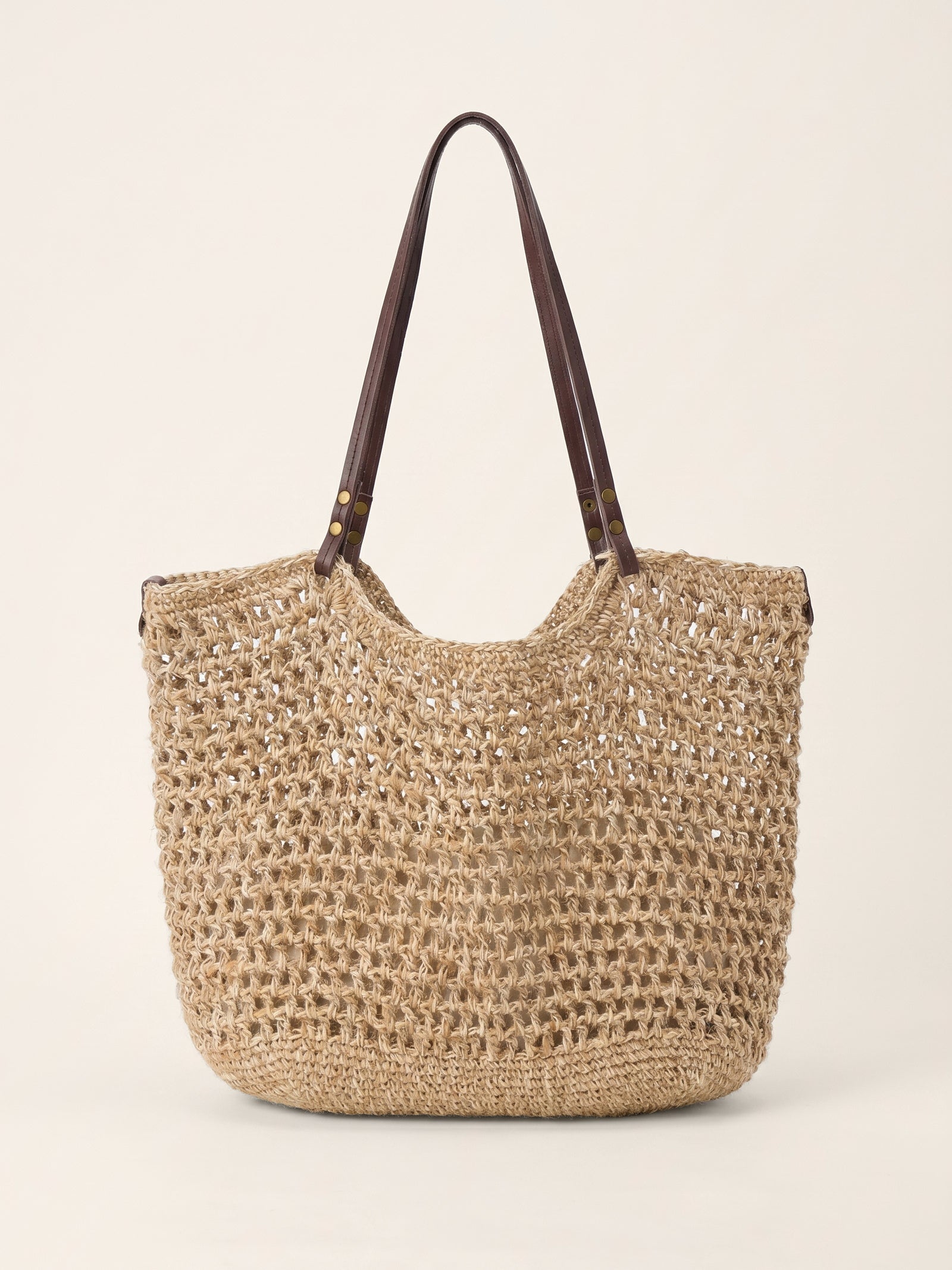 Linen-Cotton Open-Weave Tote Bag With Zip Pouch by LINTICO