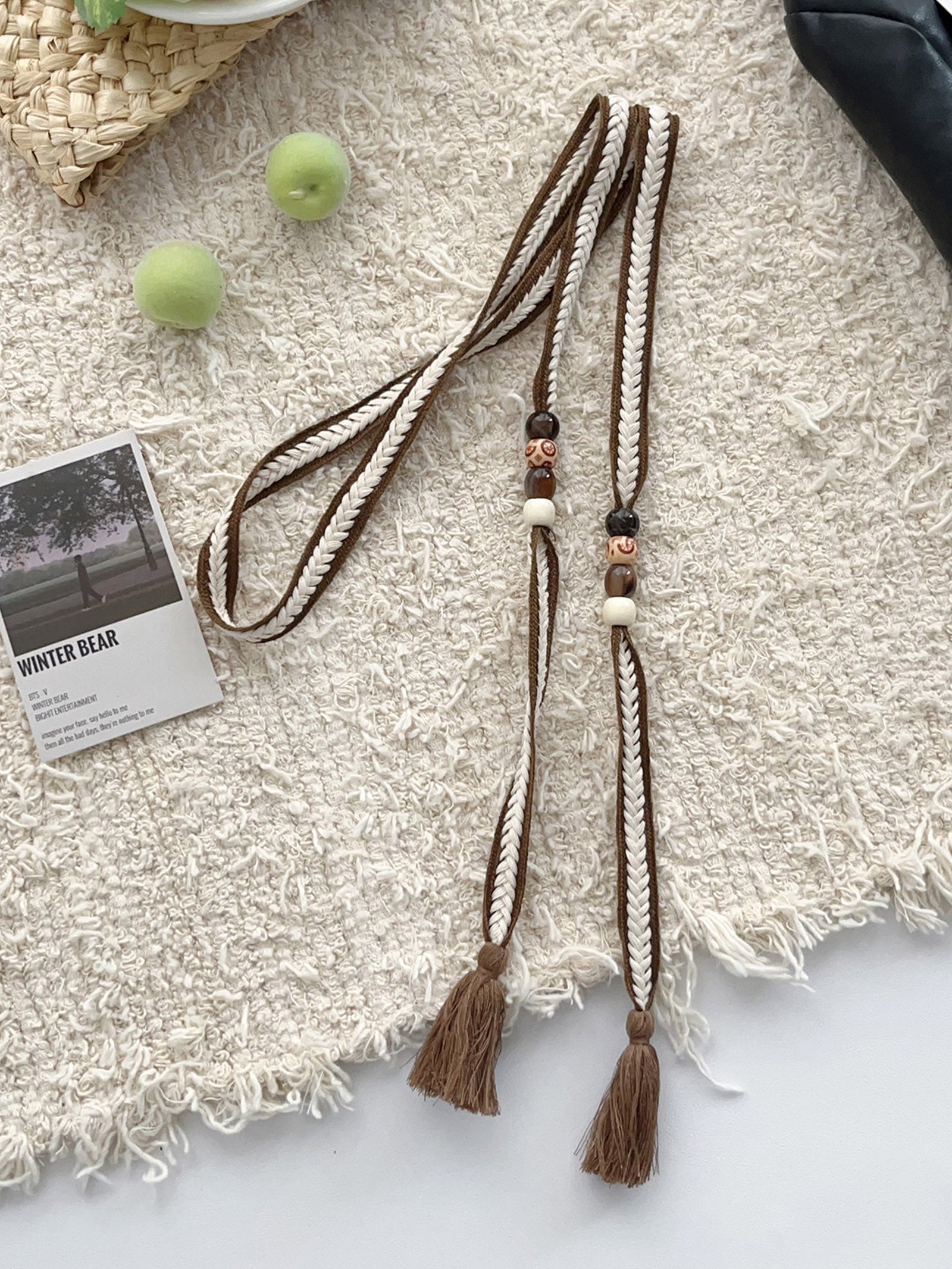 Linen Woven Belt With Fringes by LINTICO