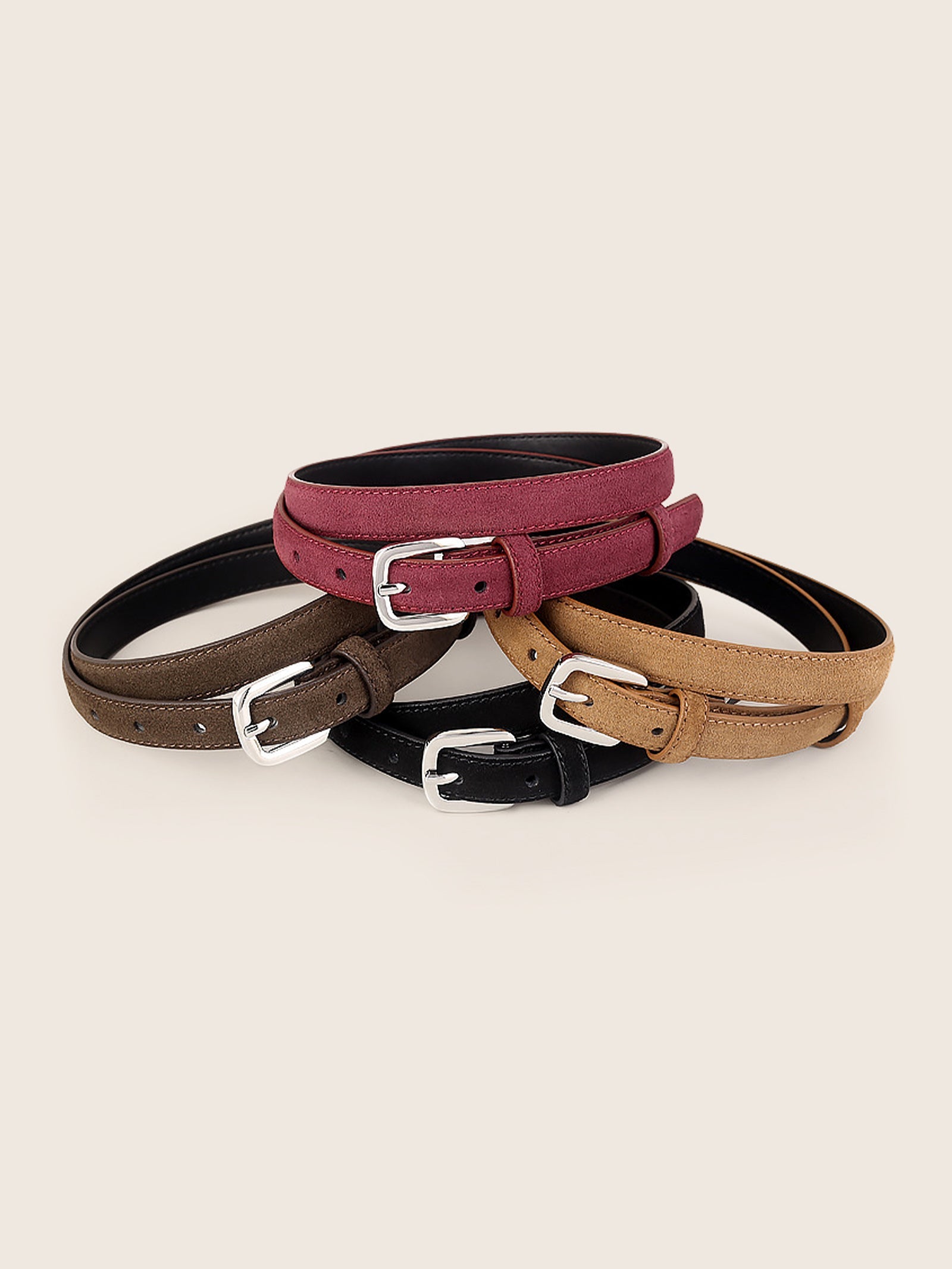 Luxury Suede Decorative Belt With Durable Alloy Buckle by LINTICO