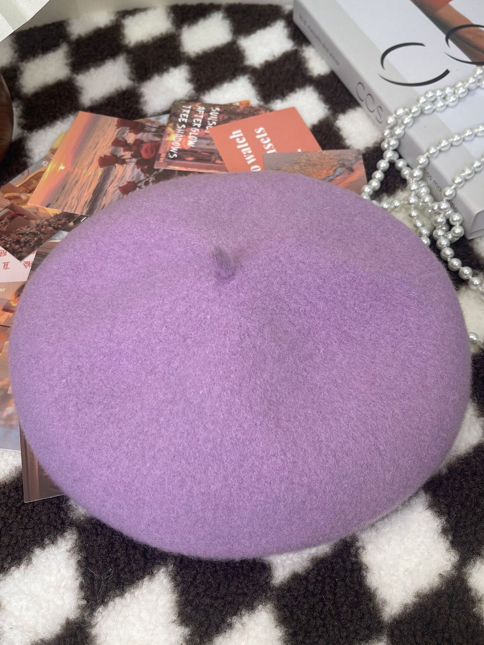 100% Wool Retro Hand-Knit Beret by LINTICO