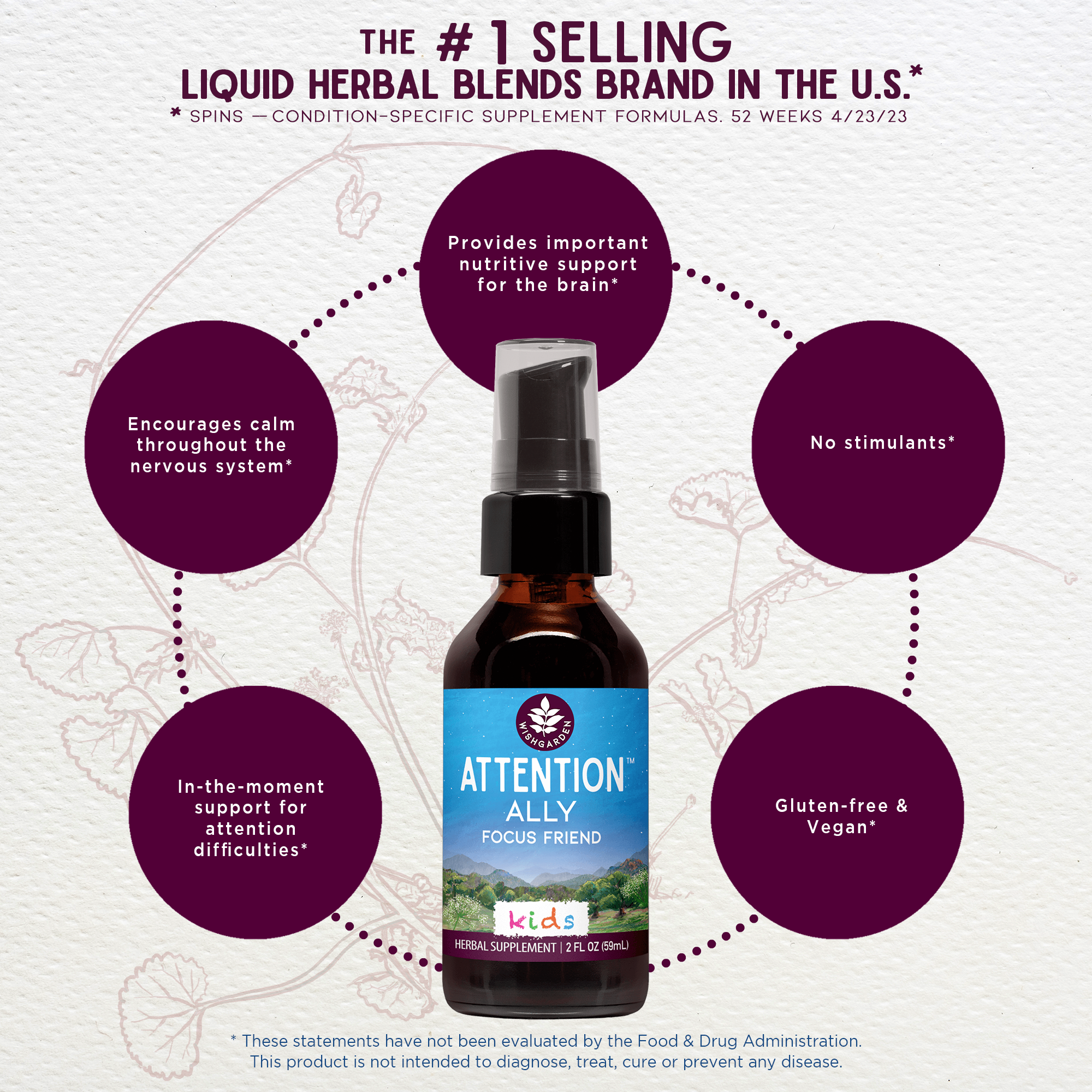 Attention Ally, Focus Friend for Kids by WishGarden Herbs
