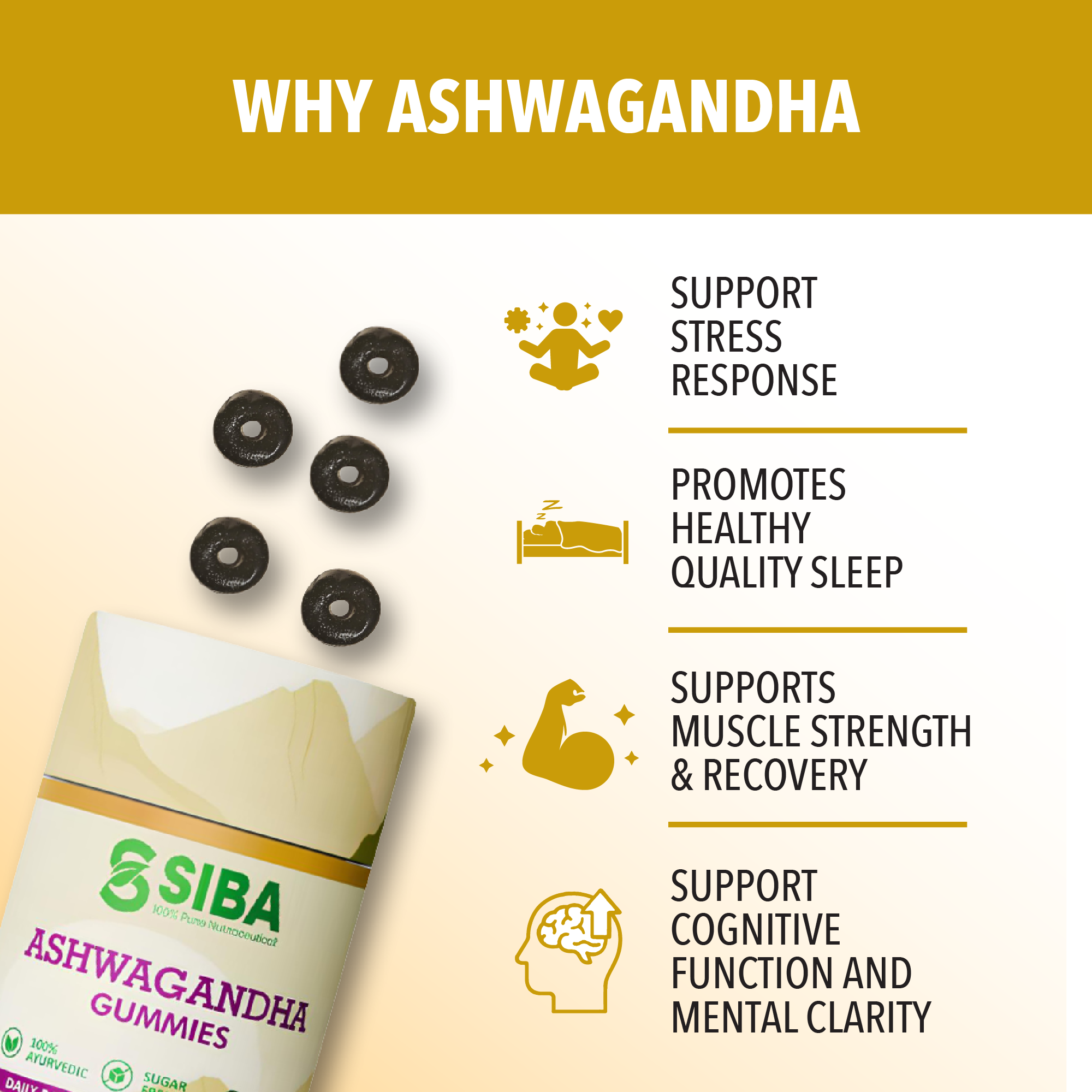 Ashwagandha Gummies by Siba Vitamins Store