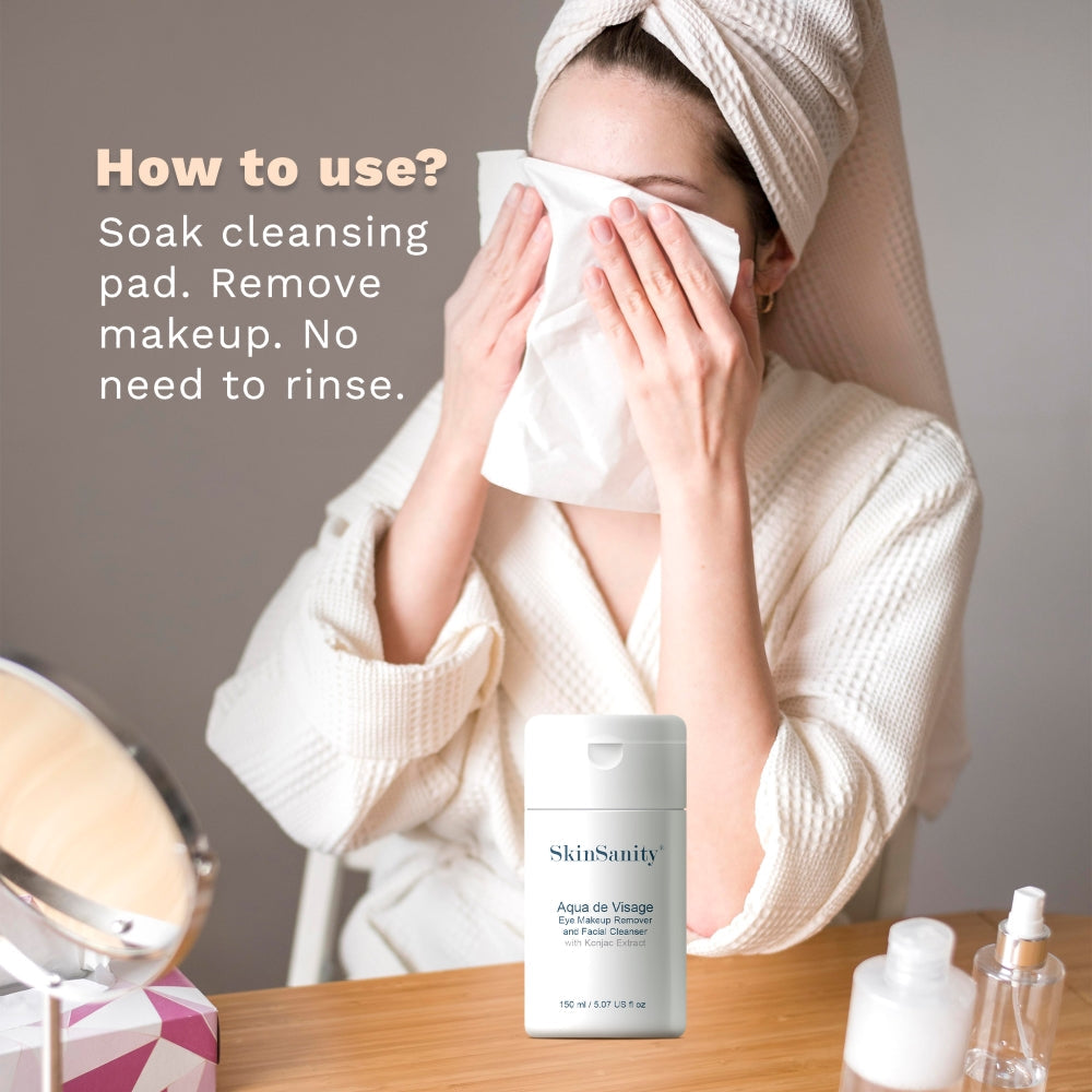 SkinSanity® Aqua de Visage Eye Makeup Remover & Facial Cleanser 5 fl oz by Best Clean Beauty
